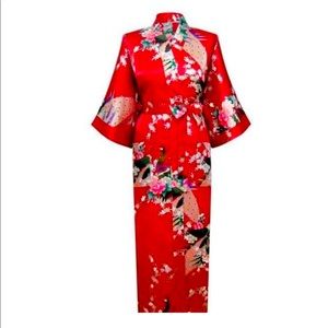 Plus Size Red Kimono Robe